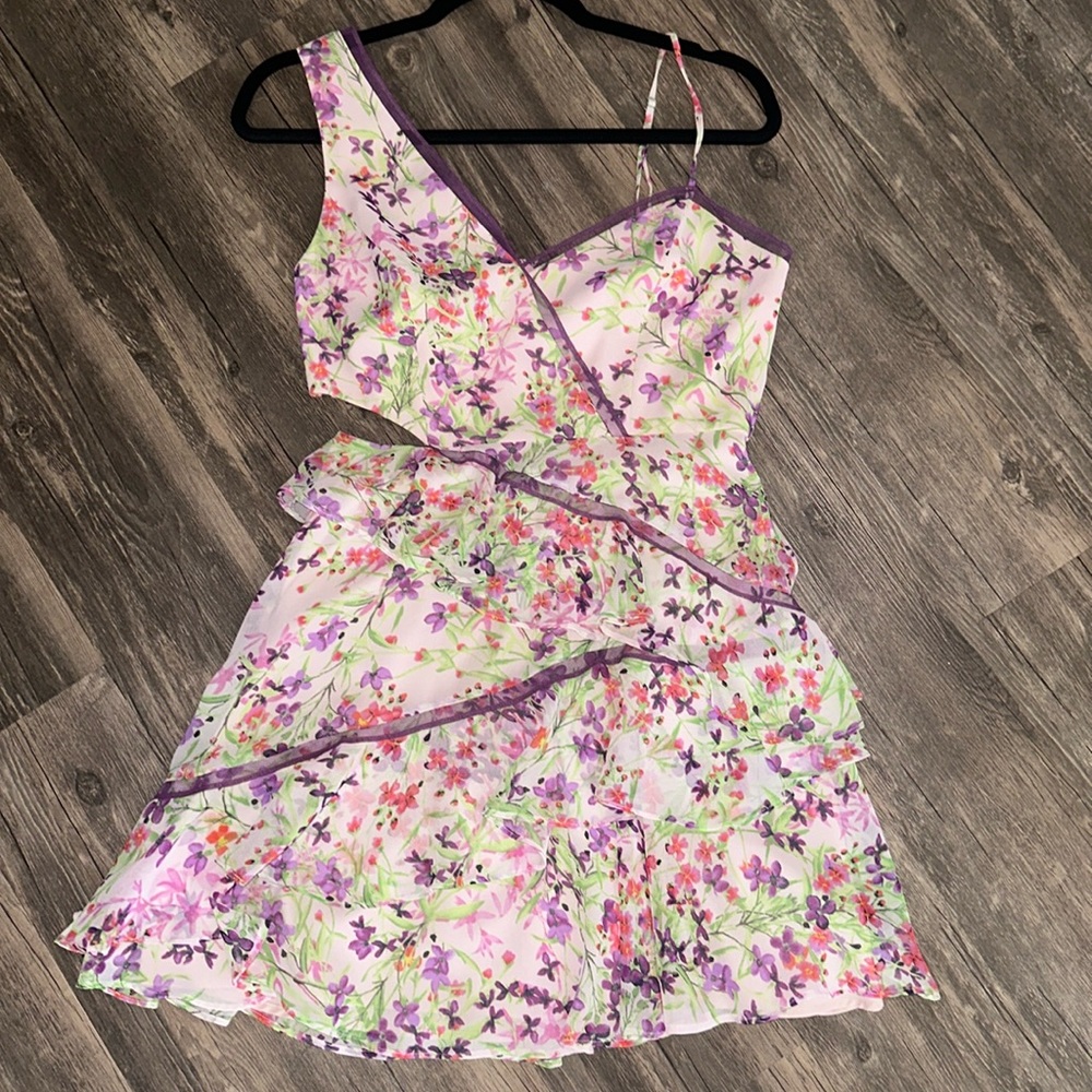 NWOT BCBG MaxAzria Ruffle Cutout Dress